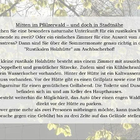 Rustikale Holzhutte * Kaiserslautern